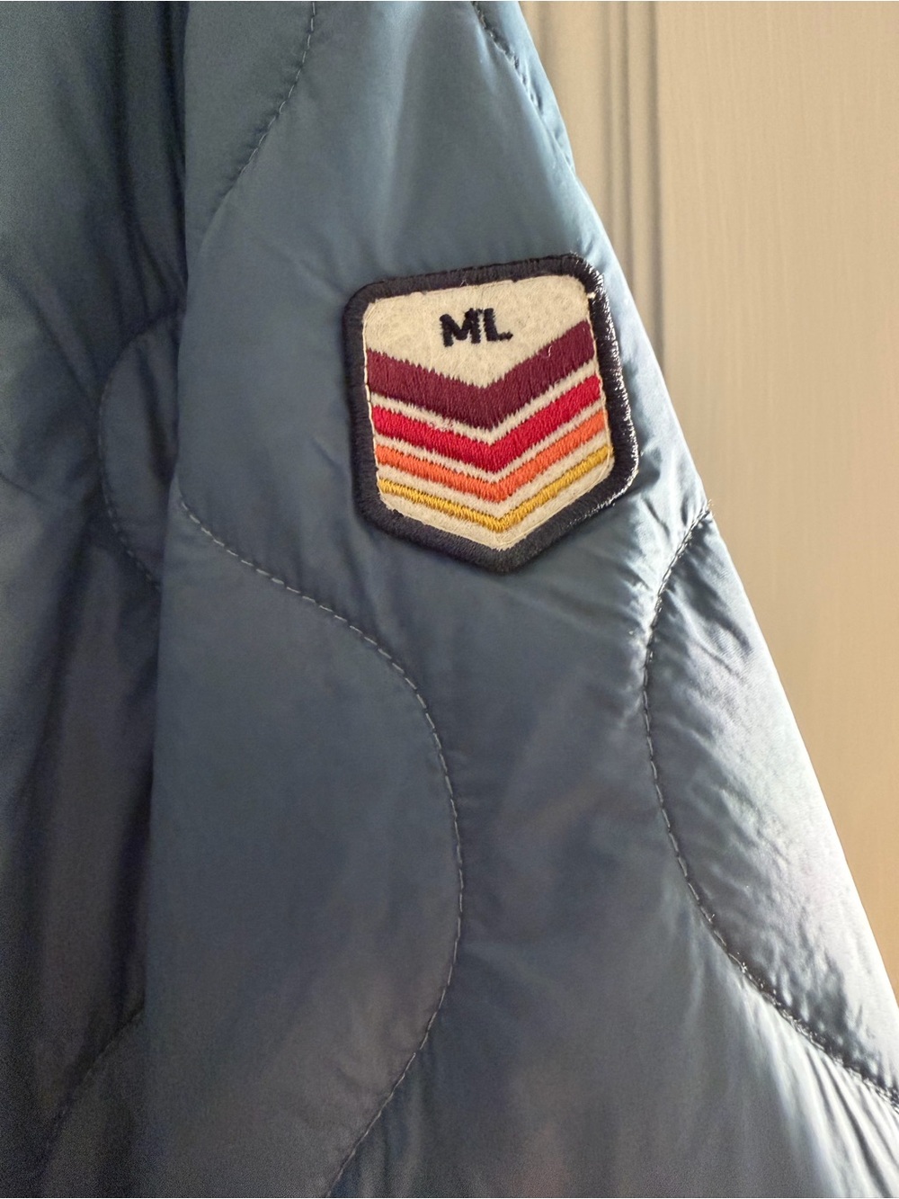 Marine Layer Navy & Cream Quilted Sherpa Jacket - Large - Picture 5 of 8